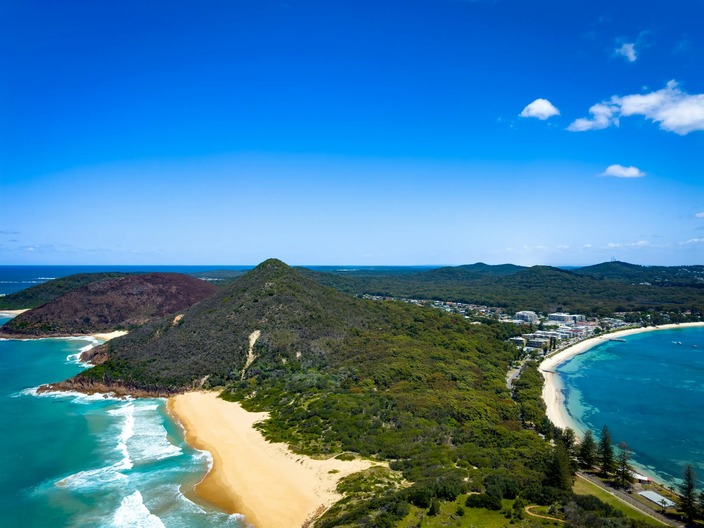 Tomaree Head and Shoal Bay from the air